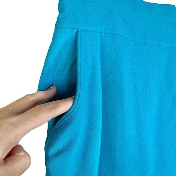 Kate Spade Aqua Janelle Pleated Pencil Skirt 4 NWOT Wool Blend Preppy - Picture 4 of 15